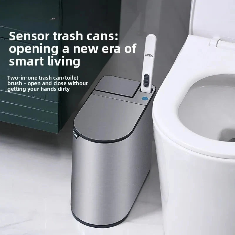Stainless Steel Automatic Bathroom Trash Can