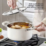 White Ceramic Stainless Soup Pot
