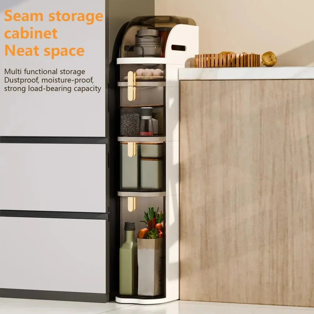 Narrow Rolling Bathroom Storage Cabinet
