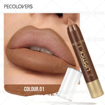 6PCS/Set Waterproof Matte Lipstick Pencil - Contour Tint Lipstick, Non-Stick Cup Lipliner Pen, Long-Lasting Matte Finish, All Skin Types, Beauty Makeup Art, Matte Finish Lipstick
