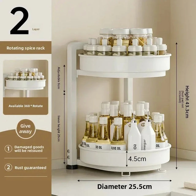 Minimalist Steel Rotary Seasoning Rack