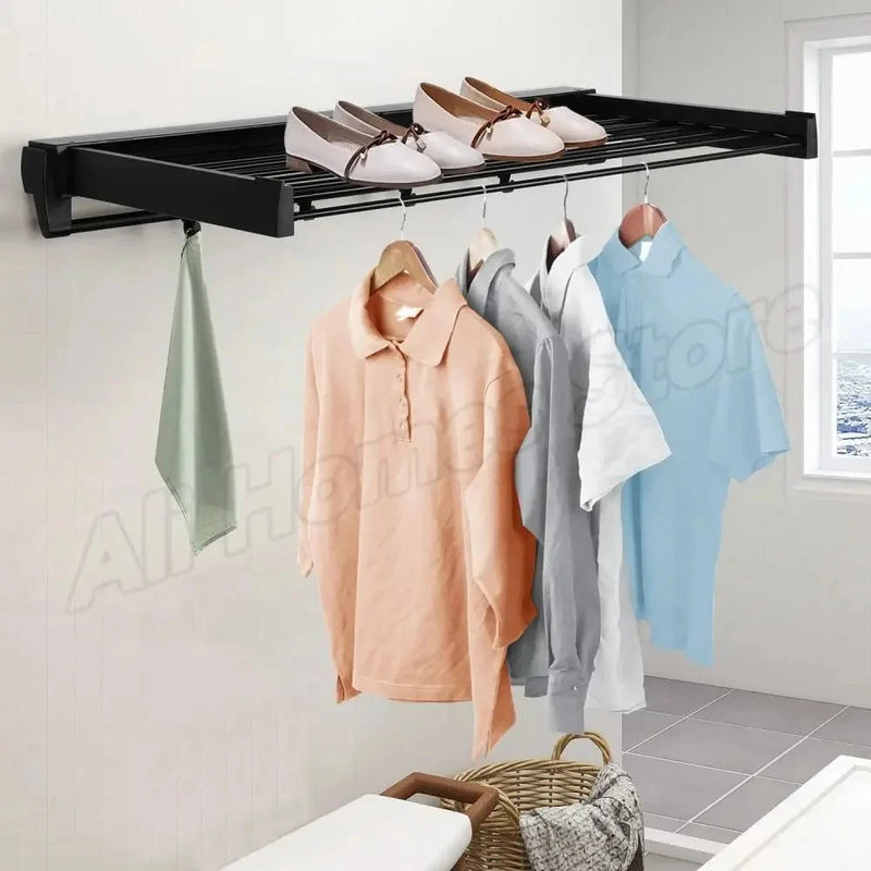 Wall Mounted Retractable Clothes Drying Rack