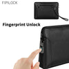 Leather Fingerprint Clutch Bag