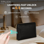 Leather Fingerprint Clutch Bag