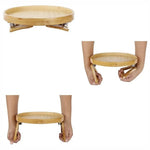 Natural Wood Sofa Armrest Tray