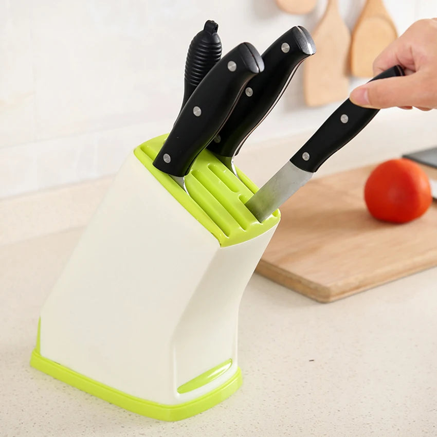 1pc MultiFunction Durable Kitchen Plastic Knife Stand Holder Storage Drainage Cutlery Rack Organizer