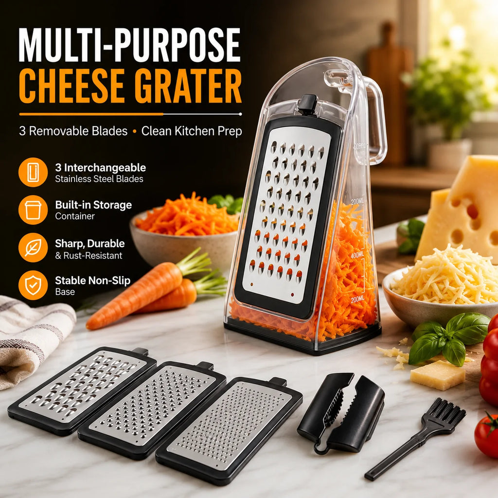 Kitchen utensil multifunctional detachable cheese slicer with scale storage box, three in one household cheese slicer