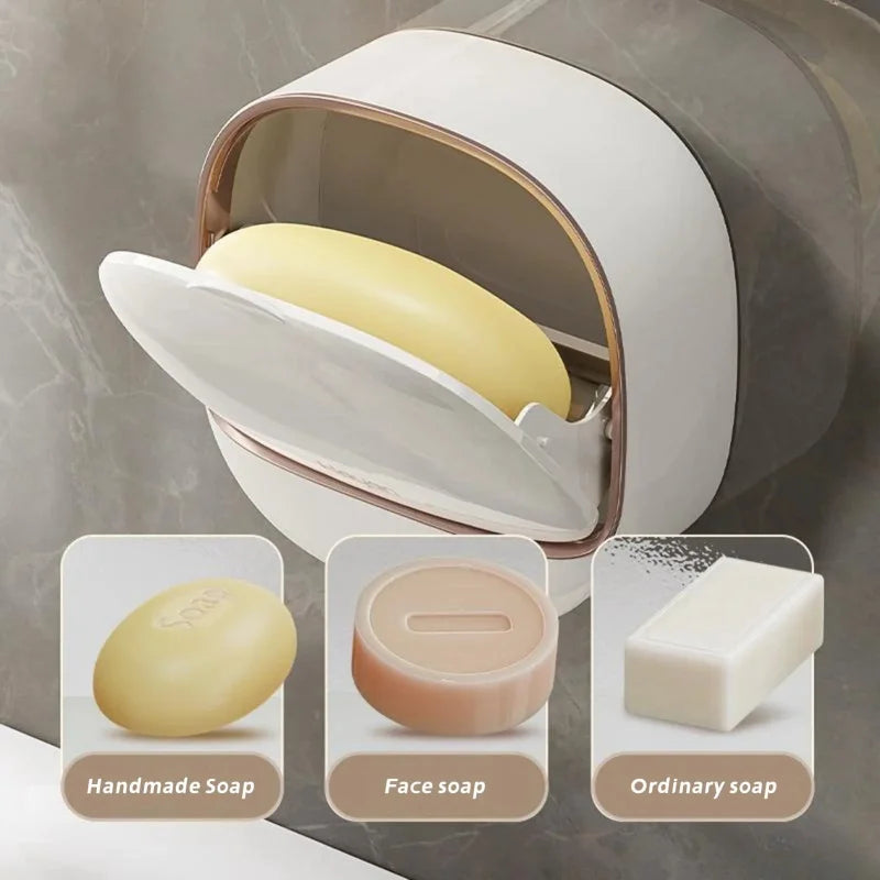 Waterproof Soap Saver Dish, Non-Slip Shower Soap Holder - Leak-Proof Bathroom Storage, Modern Soap Box for Sink