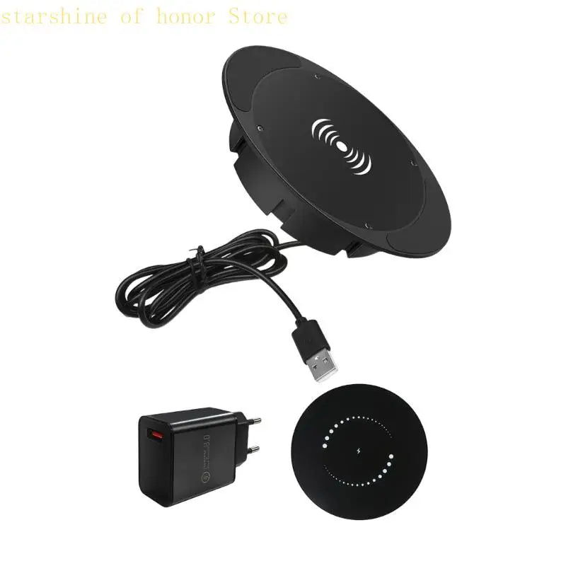 Space Saving Invisible Wireless Chargers 10W Quick For Phones Simple Installation Under Table No Tools Required