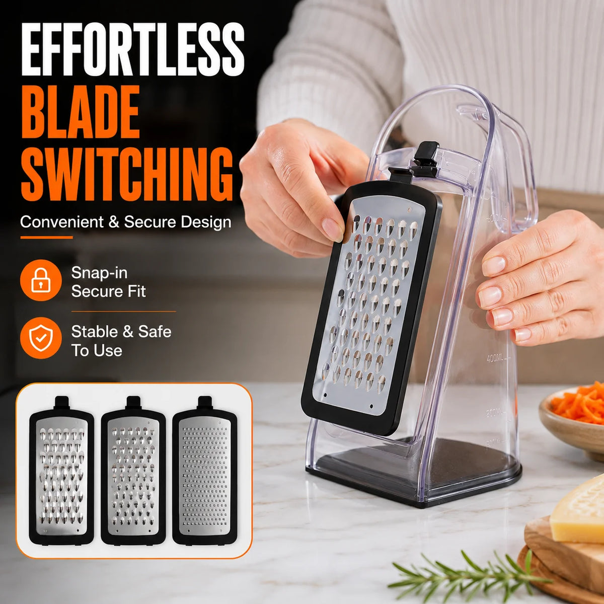 Kitchen utensil multifunctional detachable cheese slicer with scale storage box, three in one household cheese slicer