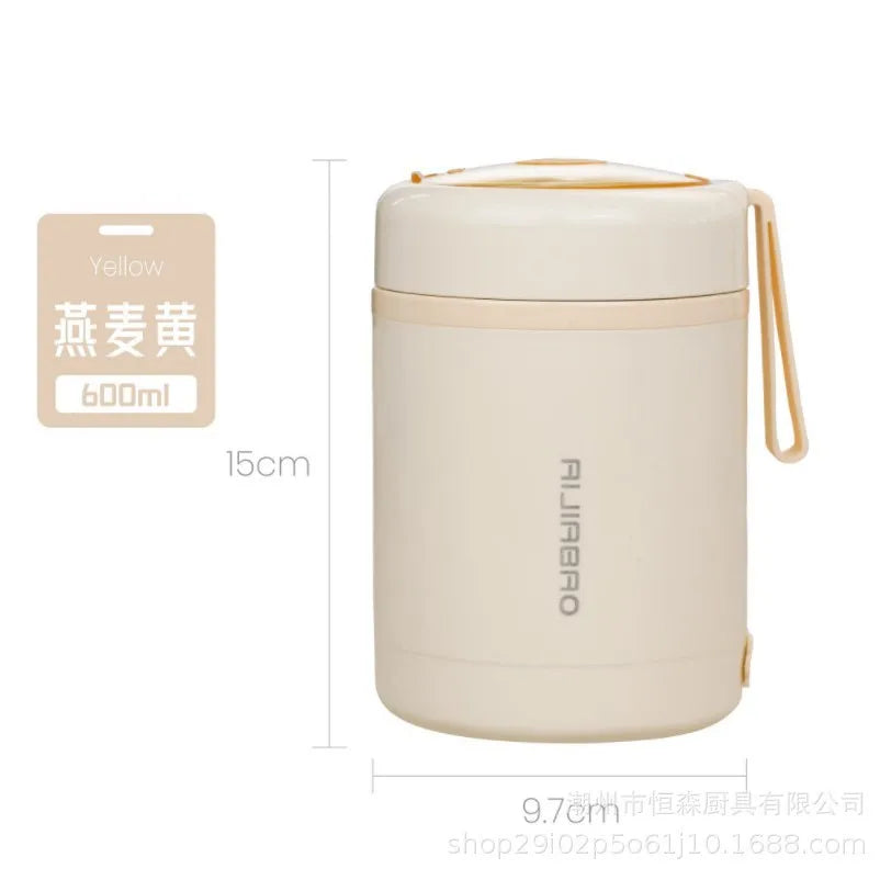 600ML Portable USB Electric Heating Lunch Box Stainless Steel Food Warmer with Drink Function for Picnics Food Heater