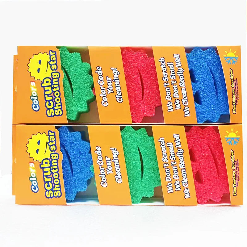 For Kitchen Dishwashing Sponge Rag Powerful Scouring Pad Bathroom Cleaning Household Tools Accessories Merchandises Home