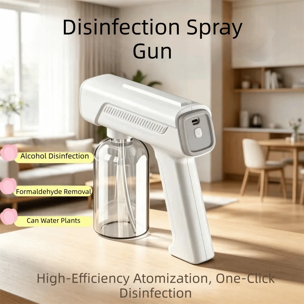 Rotating Nozzle Atomizing Spray Bottle Wireless Automatic Electric Sprayer Blue Light USB Rechargeable Portable Atomizer