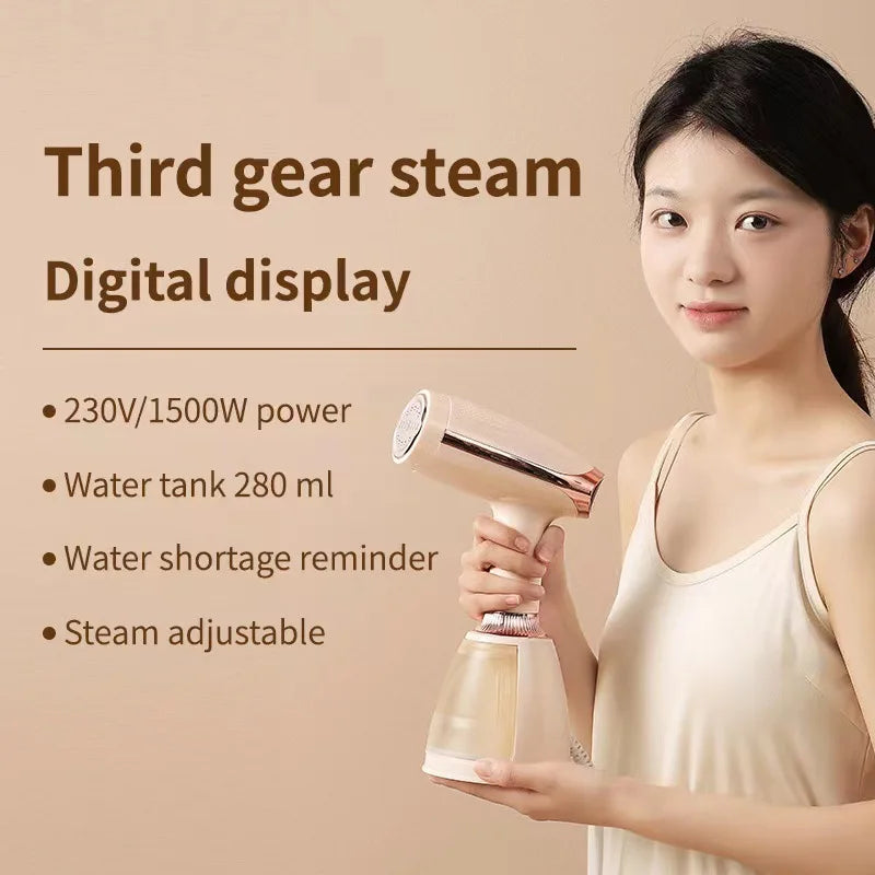 TINSOL Portable Handheld Steam Garment Steamer 1500W High Power Fast Heating 280ml Water Tank Compact Home Steam Iron