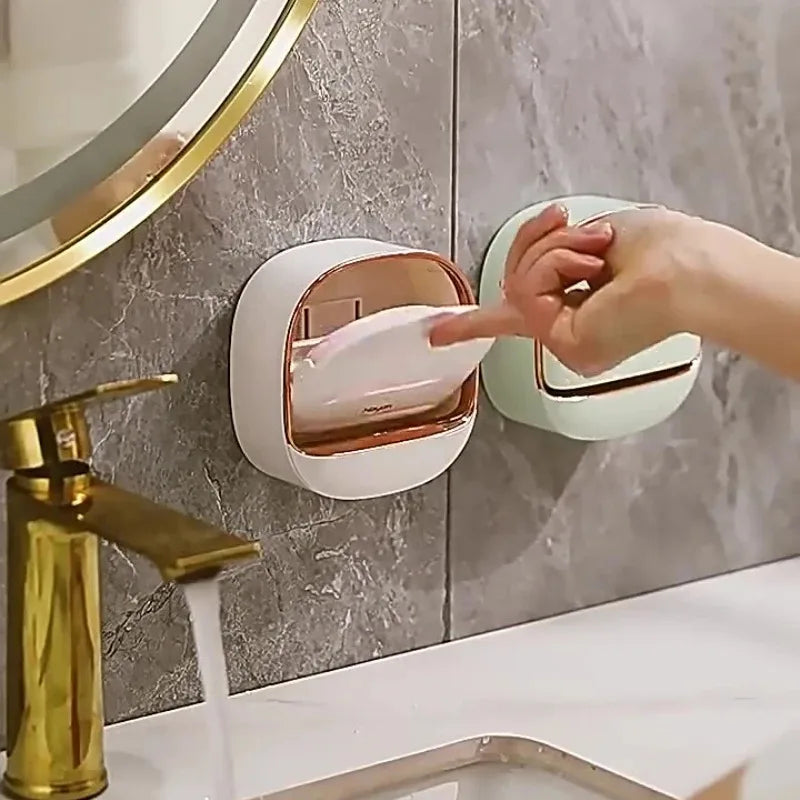 Waterproof Soap Saver Dish, Non-Slip Shower Soap Holder - Leak-Proof Bathroom Storage, Modern Soap Box for Sink