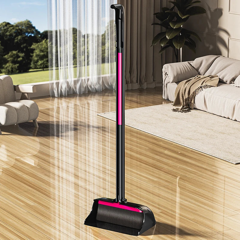 Broom and Dustpan Set for Home Use, Non-Stick Hair Broom, 2026 New Model, Extended Soft Bristle Broom for Floors