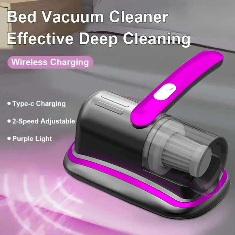Wireless Handheld Mattress Vacuum Cleaner, Equipped with UV-C Lamp, HEPA Filter, 20KPa, Suitable for Beds, Sofas, Car Seats