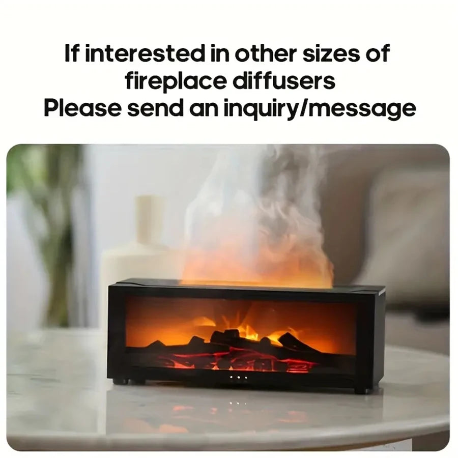 3D flame aroma diffuser humidifier, RGB lights & remote. Timer adjustable, auto shut-off. Ideal for bedroom, office & gifts.