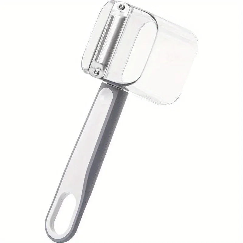 1pc Kitchen Gadget Stainless Steel Single Head Peeler Vegetable and Fruit Long Handle Creative Peeler with Storage