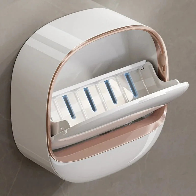 Waterproof Soap Saver Dish, Non-Slip Shower Soap Holder - Leak-Proof Bathroom Storage, Modern Soap Box for Sink