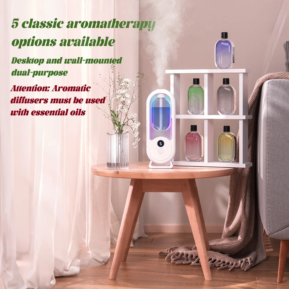 Rechargeable portable aromatherapy diffuser diffuser machine, aromatherapy essential oil, refreshing agent, deodorizer, 5-speed