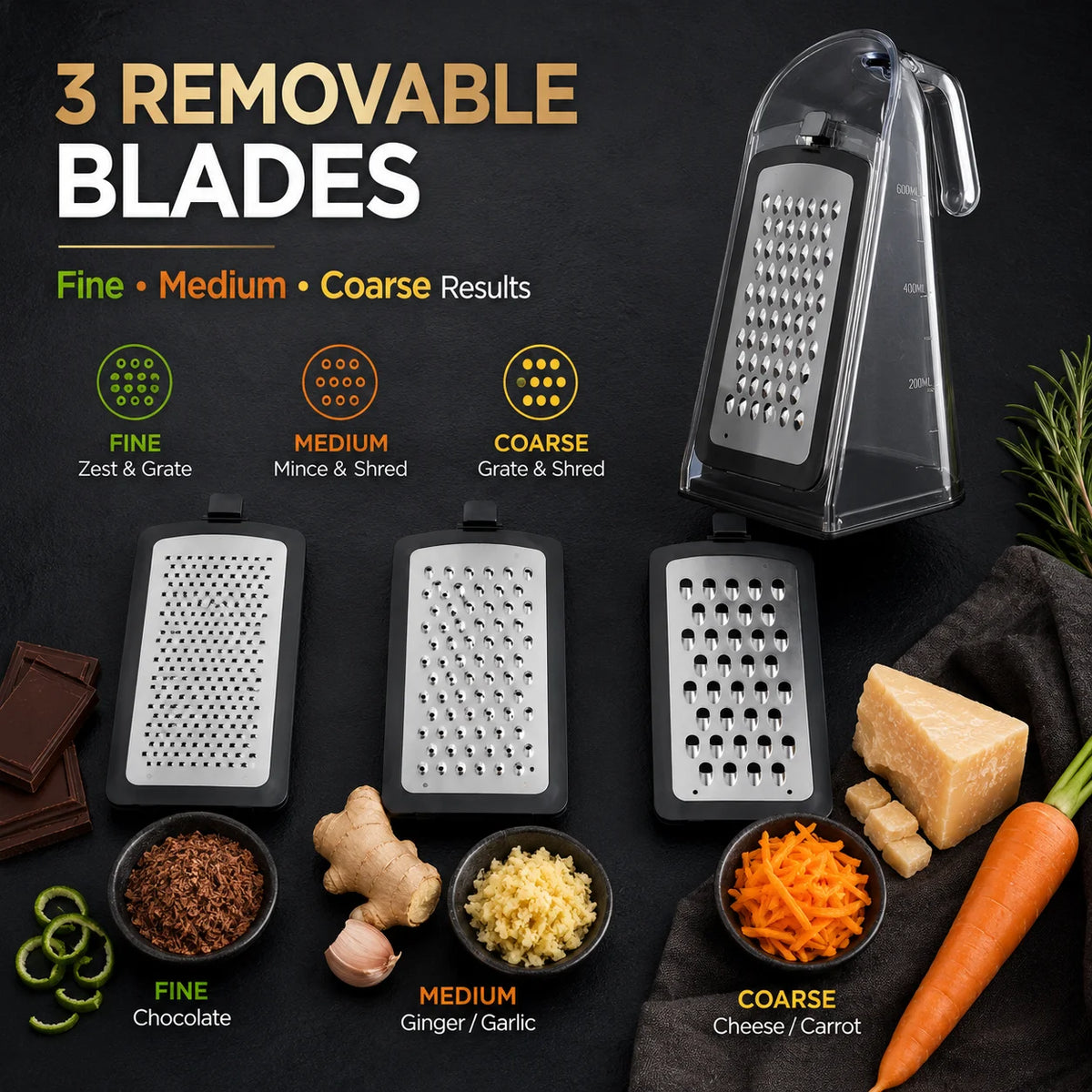 Kitchen utensil multifunctional detachable cheese slicer with scale storage box, three in one household cheese slicer