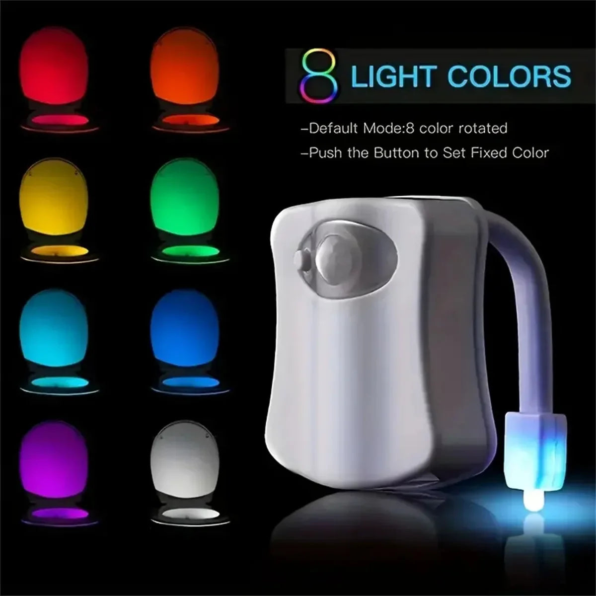 Motion Sensor Toilet Light LED Night Lights 8 Colors Washroom Night Lamp Toilet Lamp Bowl Lighting For Bathroom Washroom