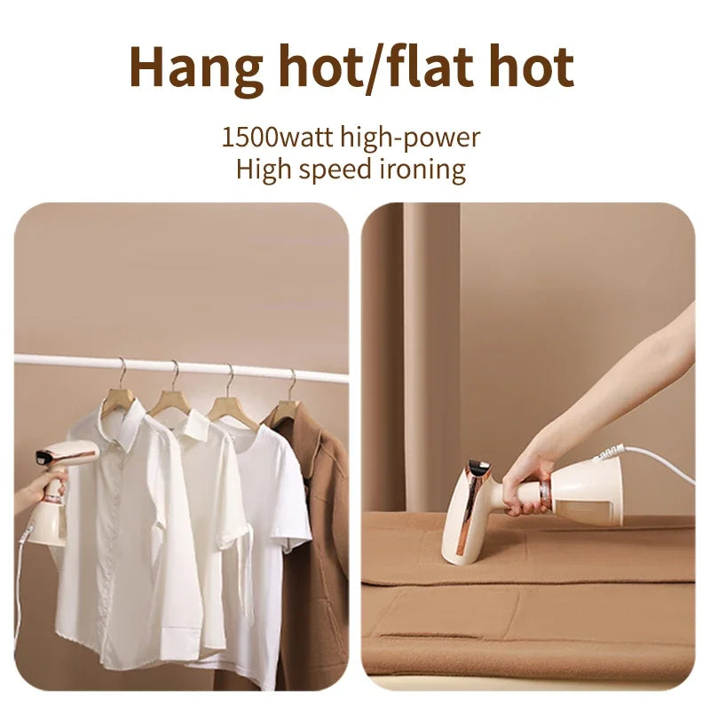 TINSOL Portable Handheld Steam Garment Steamer 1500W High Power Fast Heating 280ml Water Tank Compact Home Steam Iron