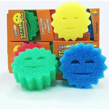 For Kitchen Dishwashing Sponge Rag Powerful Scouring Pad Bathroom Cleaning Household Tools Accessories Merchandises Home