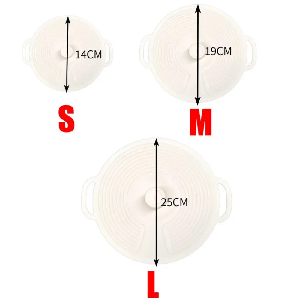 Portable Dustproof Silicone Pot Lid Sealing with Handle Bowl Lid Splash-proof Reusable Oil Cover for Microwave Refrigerator