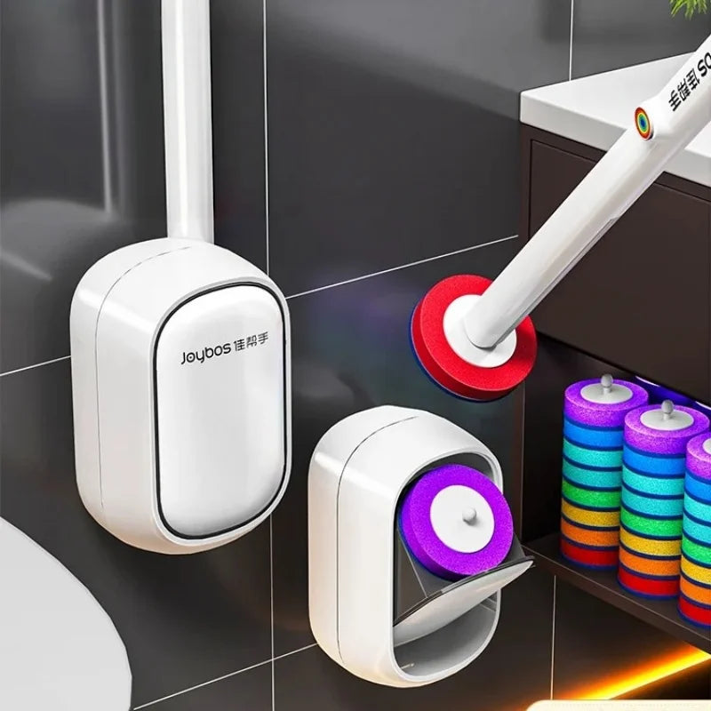 Joybos Disposable Toilet Brush Set 56Pcs Sponge Brush Heads Wall Mounted Household Toilet Cleaning Tools Bathroom Accessories