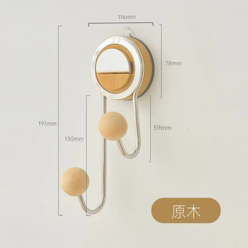 Household Removable Suction Cup Hooks Double Hooks Vacuum Shower Hooks Organizer Storage Wall Hanger Kitchen Bathroom
