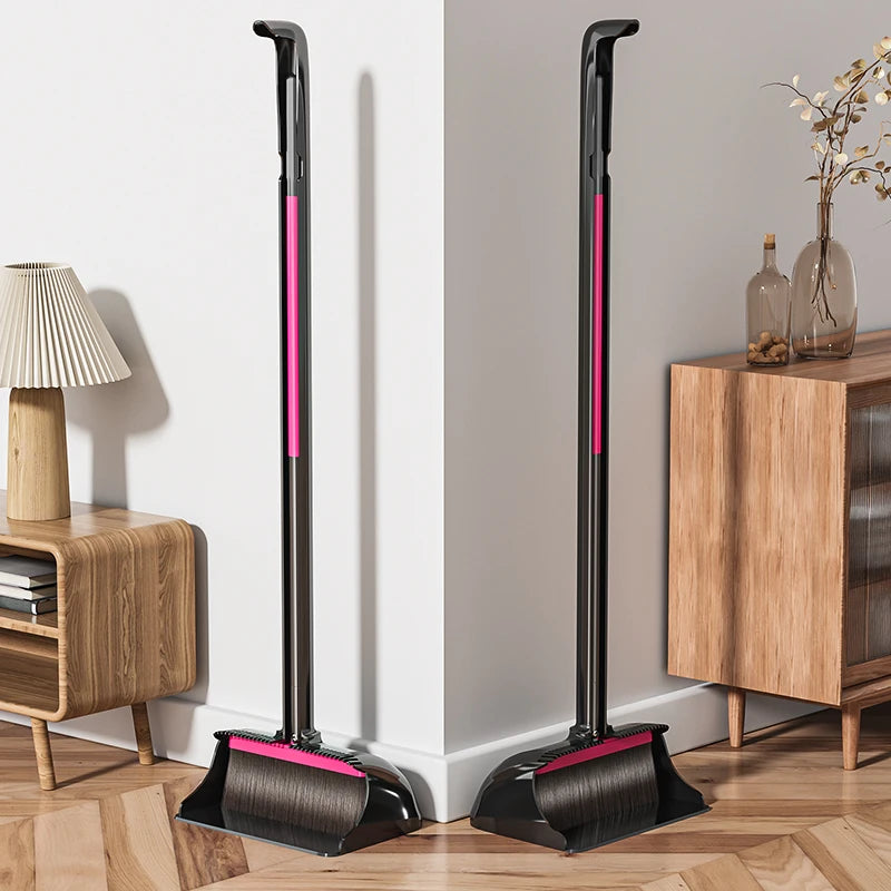 Broom and Dustpan Set for Home Use, Non-Stick Hair Broom, 2026 New Model, Extended Soft Bristle Broom for Floors