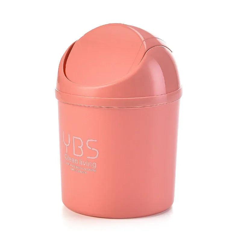 Car Universal Waste Bin with Lid Desktop Office Organizer Storage Home Garbage Basket Container Table Trash Bin Small Trash Can