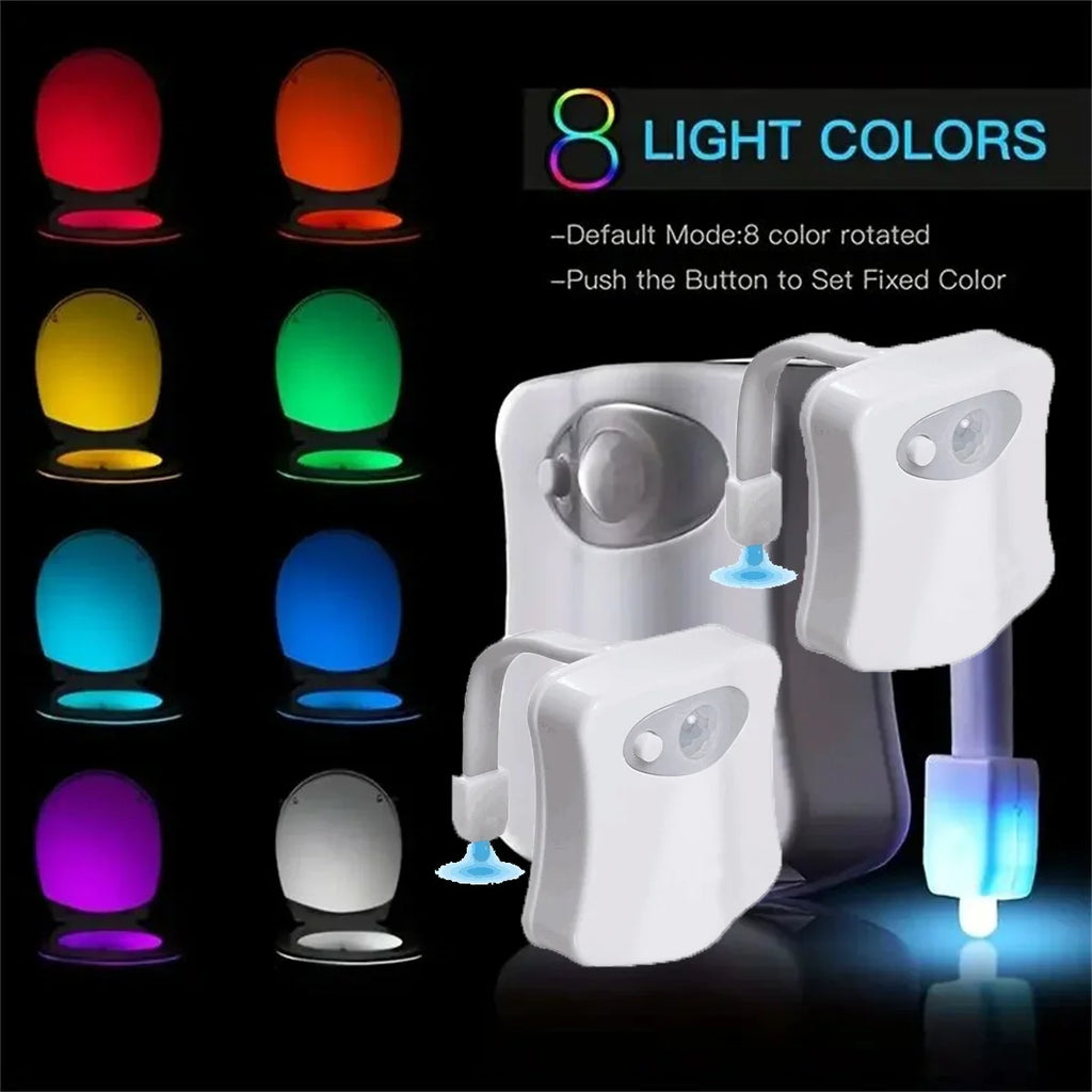 Motion Sensor Toilet Light LED Night Lights 8 Colors Washroom Night Lamp Toilet Lamp Bowl Lighting For Bathroom Washroom
