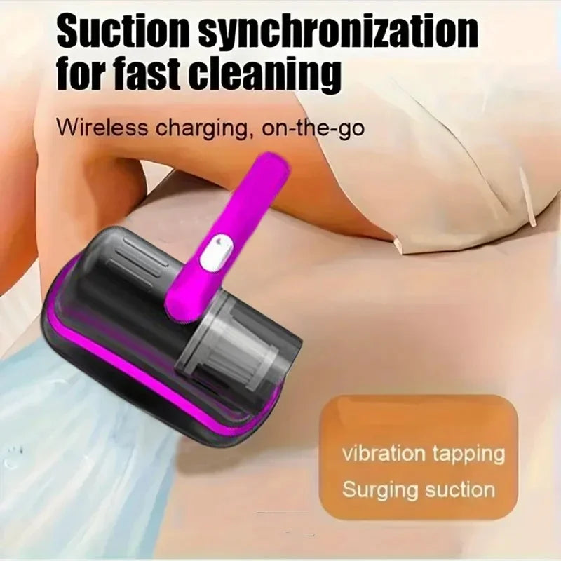 Wireless Handheld Mattress Vacuum Cleaner, Equipped with UV-C Lamp, HEPA Filter, 20KPa, Suitable for Beds, Sofas, Car Seats