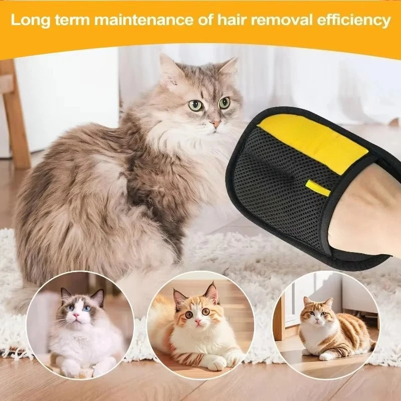 Double-Sided Electrostatic Pet Hair Remover Glove, Reusable Cat & Dog Brush for Sofa, Carpet & Clothes Hair Removal