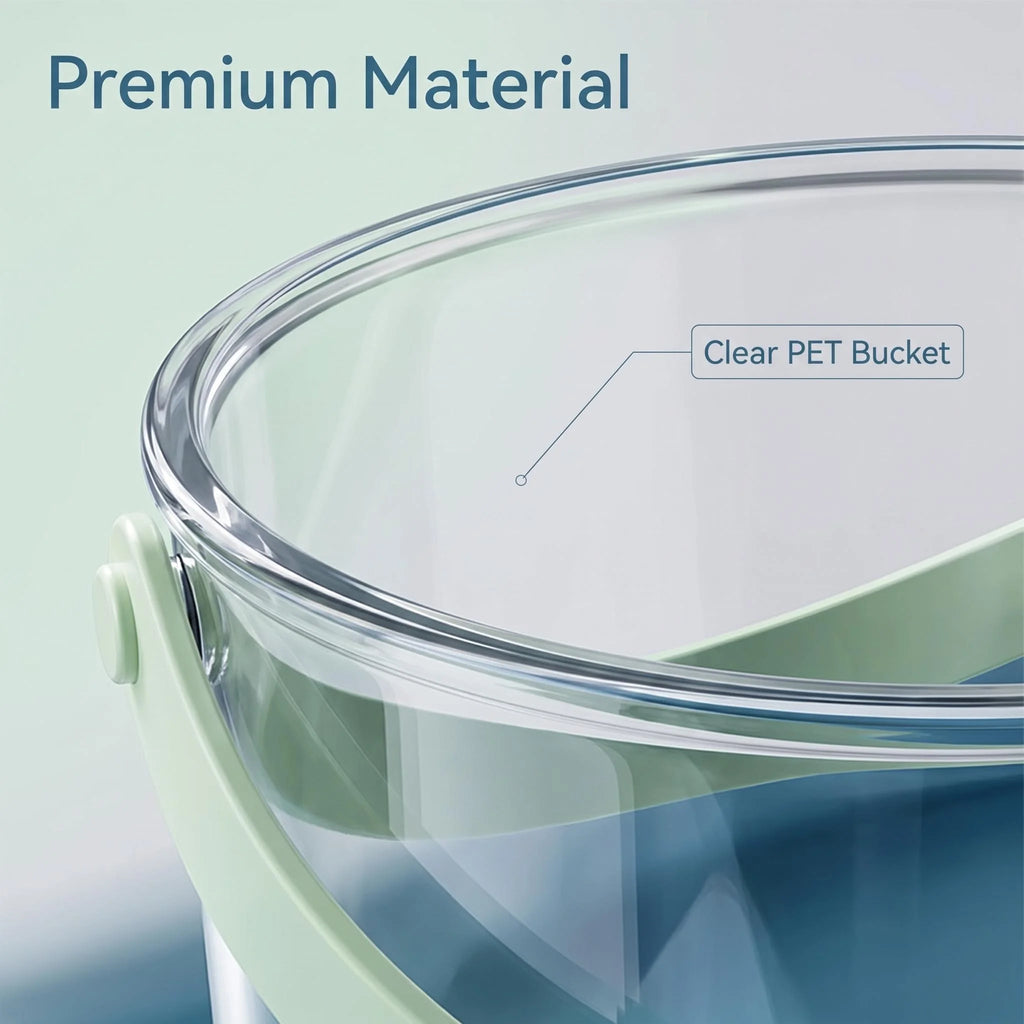 Mint Green Long Ice Pop Mold Set, Easy Press Release Ice Stick Tray with Carry Handle Clear PET Storage Bucket 7 Units for Drink
